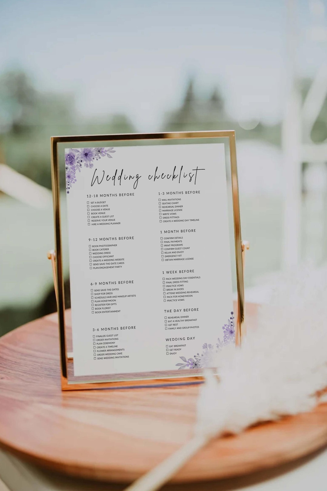 Purple Wedding Checklist Template, Printable Wedding Planning Checklist ...