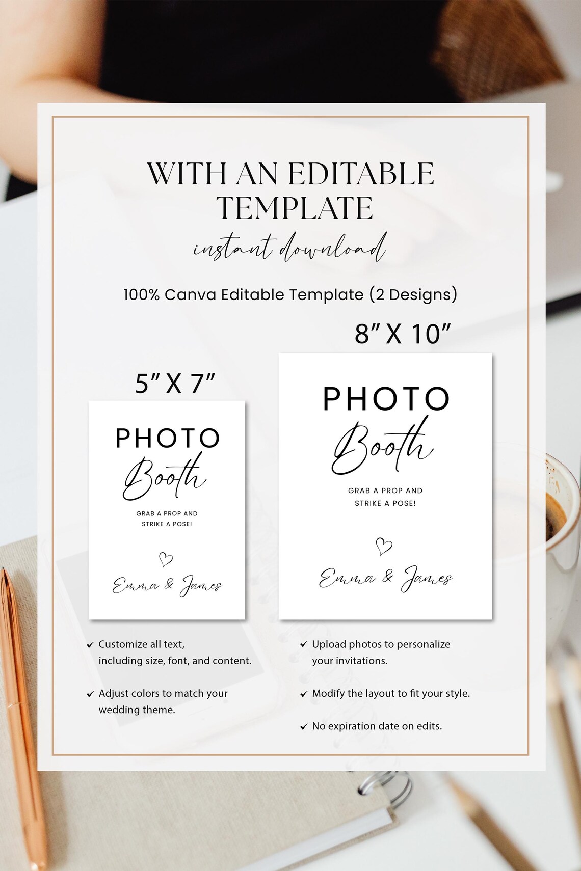 Photo Booth Sign Template, Wedding Photo Booth Sign, Booth Selfie ...