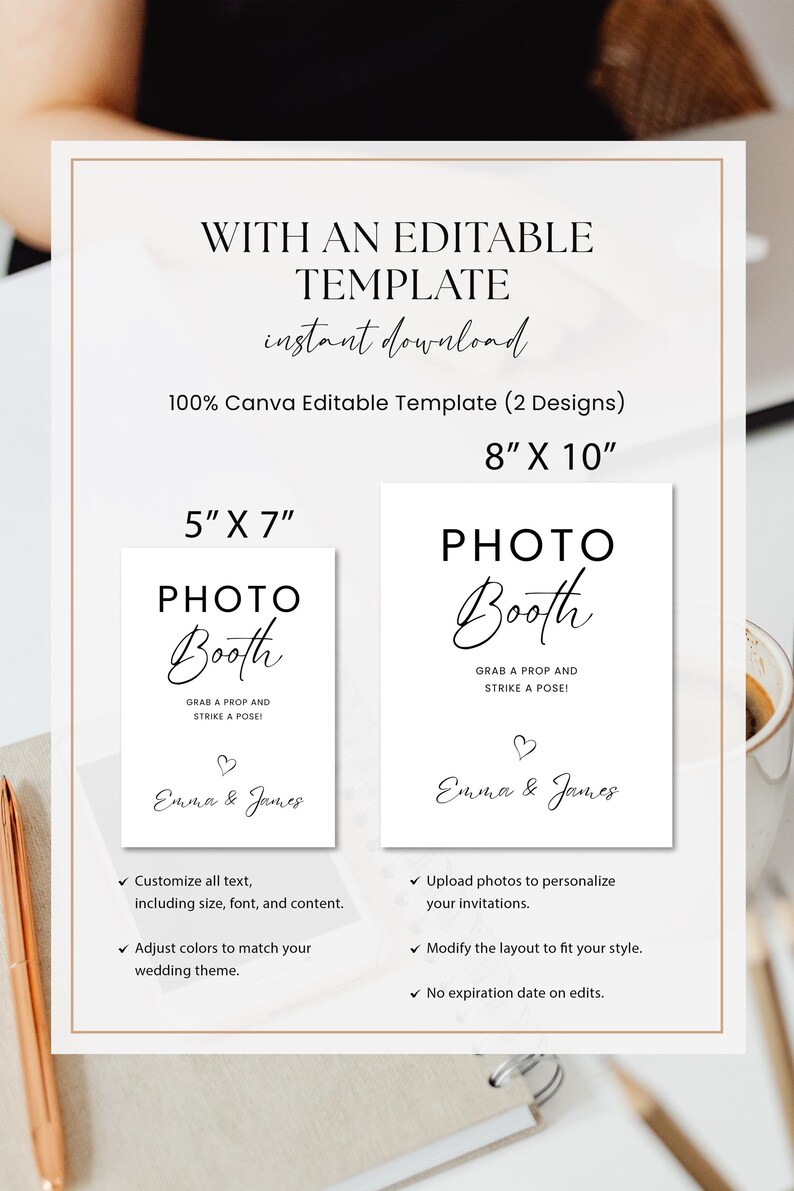 Photo Booth Sign Template, Wedding Photo Booth Sign, Booth Selfie ...