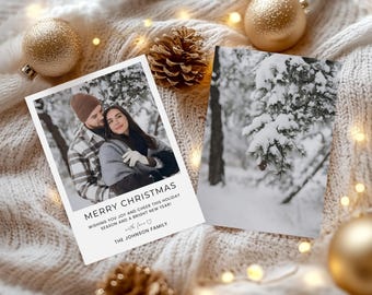2026 Christmas Card Template, Holiday Photo Cards, New Year Card, Christmas Photo Card, Family Photo Christmas Greeting, Canva