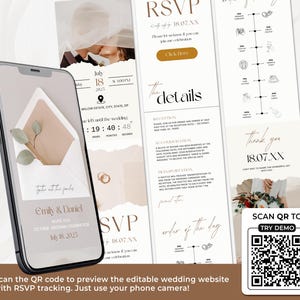 Digital Wedding Invitation with RSVP Trackable Rsvp, Digital Wedding Invite with RSVP, Wedding Invite with RSVP Clickable Online Invite RS03