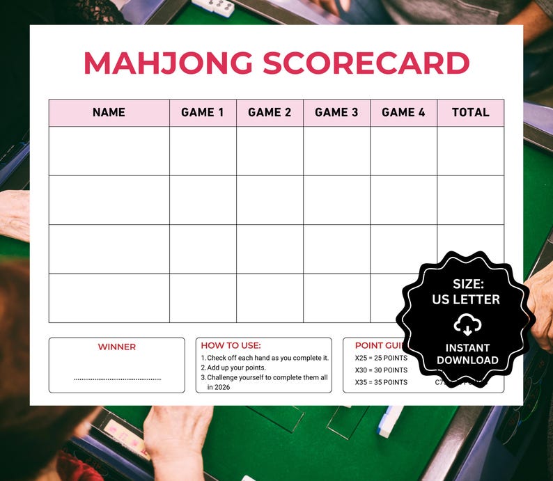 2026 Mahjong Hand Tracker, American Mahjong Scorecard, Printable Mah Jongg PDF Digital Download

mahjong board,
mahjong play,
mahjong cheat sheet,
mahjong table guide,
how to mahjong,
american mahjong,
mahj on the go,
2026 mahjohg,
mahjong card,
travel mahj card,
mahjong tracker,
mahjong hand tracker,
beginner mahjong,



Stay organized and play with confidence using this premium 2026 Mahjong Hand Tracker printable.