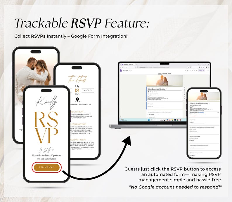 Make your big day unforgettable with this WEB Invitation Template RS02. Designed in Canva, it features an embedded countdown timer, trackable RSVP via Google Form, and customizable sections for your wedding story, schedule, and gallery. Share it instantly via link—no printing needed! Ideal for modern, eco-conscious weddings and destination events. A beautiful, easy-to-use digital wedding announcement your guests will love. Instant download & fully editable!