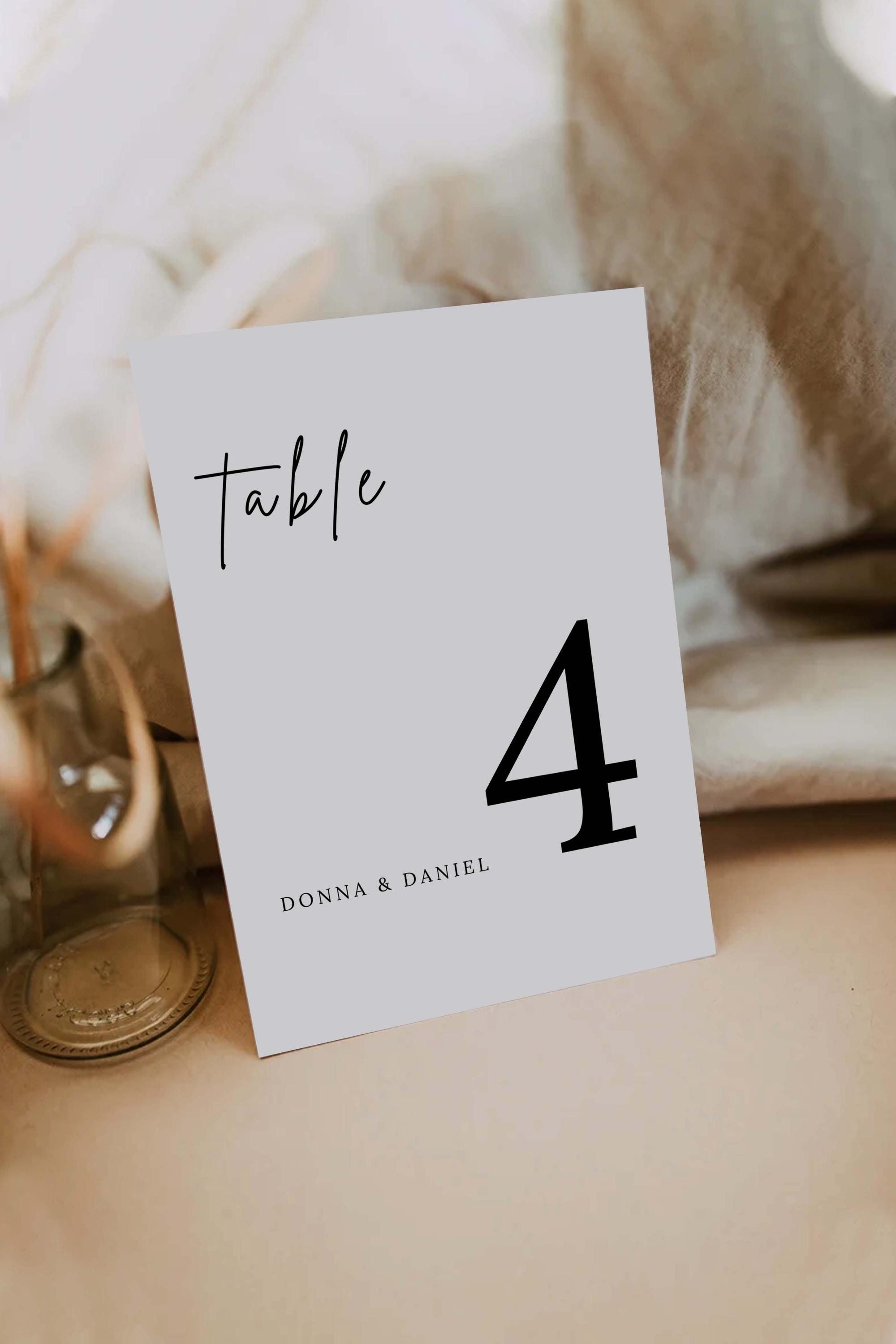 Modern Wedding Table Numbers, Printable Table Numbers, Editable Table ...