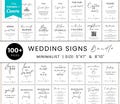 Minimalist Wedding Sign Bundle, Editable Wedding Signs Bundle, Modern Wedding Signage Bundle, 100+ Wedding Reception Signs Canva Template
