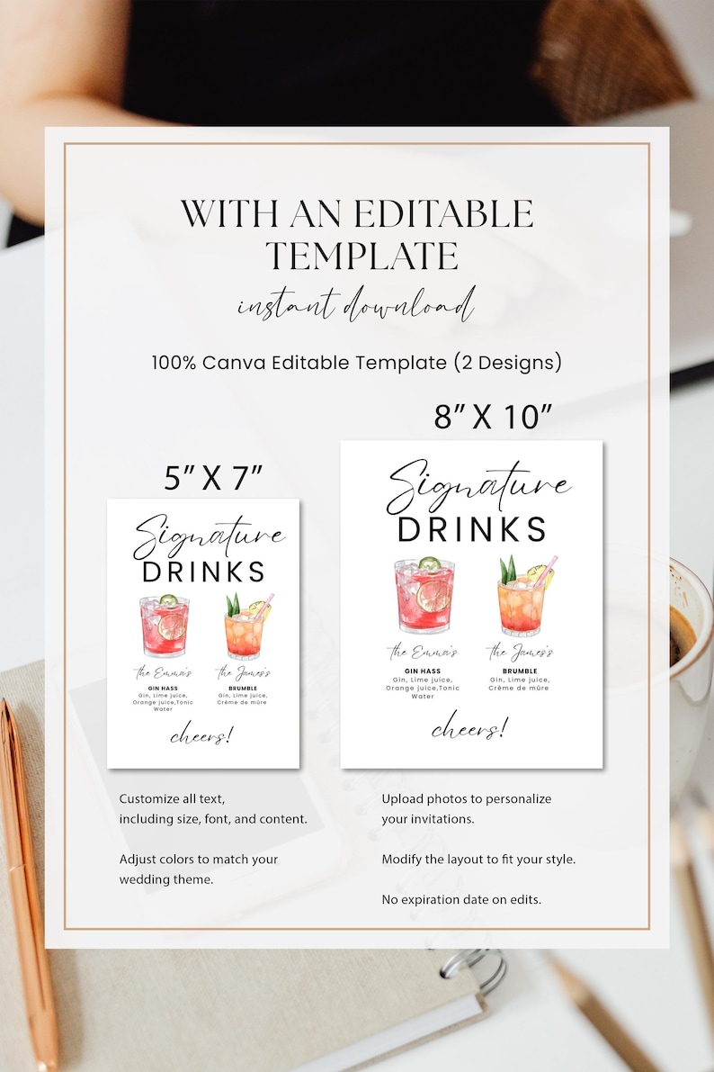 Minimalist Wedding Sign Bundle, Editable Wedding Signs Bundle, Modern Wedding Signage Bundle, 100+ Wedding Reception Signs Canva Template