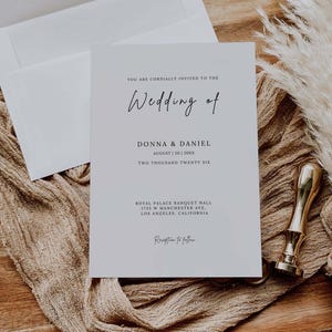 Moderne Hochzeitseinladung Vorlage Download, druckbare minimalistische Hochzeitseinladung, bearbeitbare Hochzeitseinladung Sofortiger Download MW04