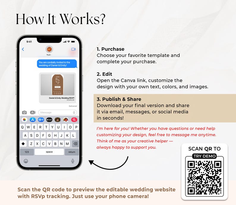 Digital Wedding Invitation with RSVP Trackable Rsvp, Digital Wedding Invite with RSVP, Wedding Invite with RSVP Clickable Online Invite RS04