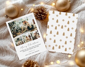Photo Christmas Card – Boho Christmas Template | Printable Digital Download