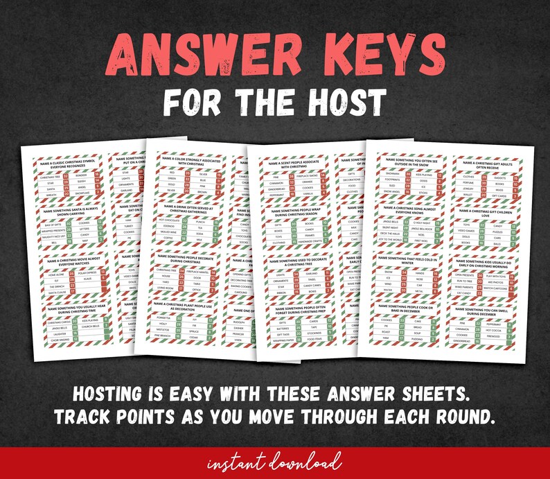 Christmas Friendly Feud Game, Printable Christmas Game, Christmas Party ...