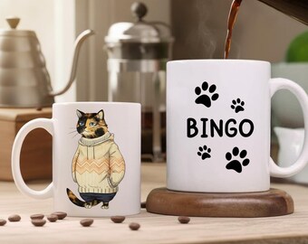 Personalized Cat White Mug, Custom Gift For Cat Dad Cat Mom, Cats Owner Mug, Cat Lover Mug, Christmas Gifts, Cat Dad Gift, Cat Mom Gift