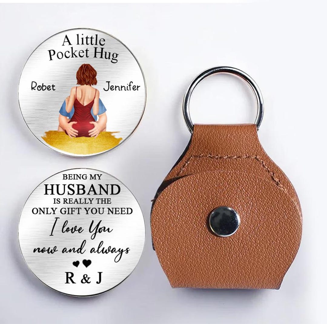Personalized Couple Pocket Hug Keychain, A Little Pocket Hug, Custom ...