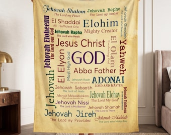 Jesus Christ God Abba Father Blanket, Christian Fleece Blanket, Religious Gift, Faith Throw, God Gift, Cozy Soft Blanket