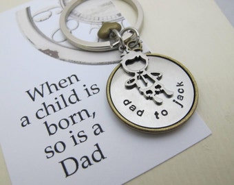 First time dad quote-Personalized Name keychain-New dad Gift-Dad to be Keychain-Christmas Gift for Dad-Fathers day gift-1st Fathers Day Gift