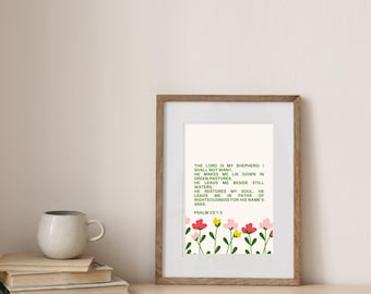 Psalm 23 Bible Verse Art: Christian Home Decor (Digital Download)