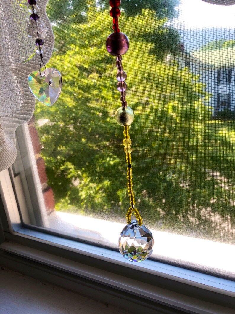 Crystal Sun Catcher Rainbow Chakra window decor image 2