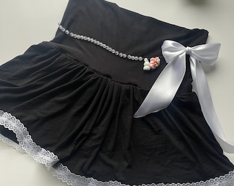 Coquette black lace bunny skirt