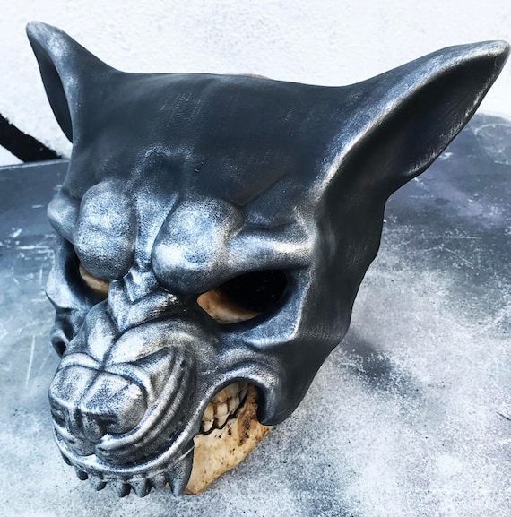 Distressed Look Silver Pewter Post Apocalyptic Mask Steampunk /'PREDATOR/' Mask