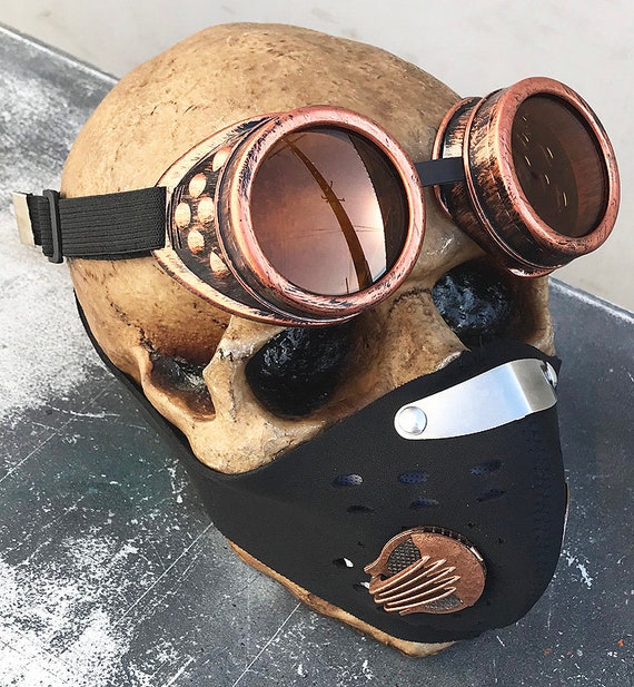 Gold Brass Distressed-Look /'Hannibal Lecter/' Steampunk Dust Riding MASK Burning Man Mask STEAMPUNK MASK