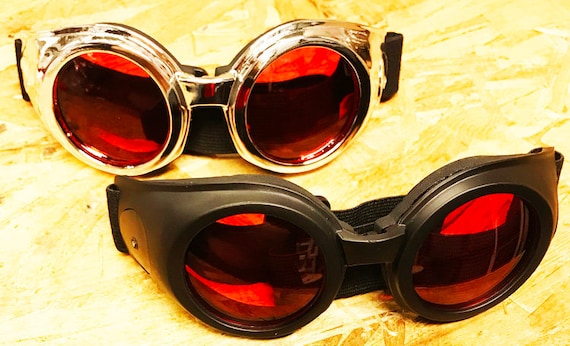 2 GOGGLES Motorcycle Riding SUPER DARK /& Yellow Glasses Sunglasses Burning Man