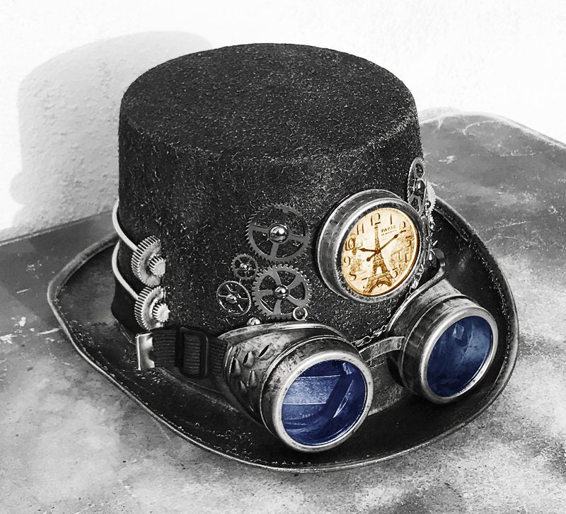 steampunk hat goggles banded robux tophat silver clock pc gives gears removable chains matching tubes