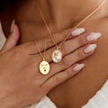 Personalized Photo Necklace, Engraved Oval Pendant, Custom Picture Necklace, Picture Necklace For Woman, Memorial Locket With Photo