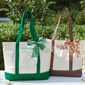 Personalised Canvas Tote Bag,Name Tote Bag, Embroidered with Initials Custom Tote, LOGO Tote Bag,Custom Text Tote,  Bridesmaid Gift Bag