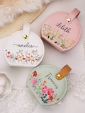 Personalized Jewelry Box With Birth Flower,Custom Leather Jewelry Case,Named Travel Jewelry Box, Gift For Her,Bridesmaid Gifts