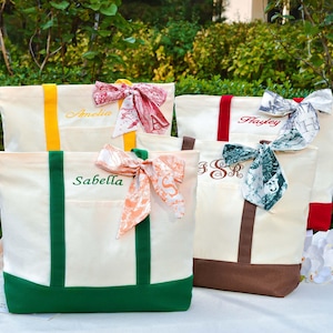 Personalised Canvas Tote Bag,Embroidered with Initials Custom Tote,Name Tote Bag,  Custom Text Tote, LOGO Tote Bag, Bridesmaid Gift Bag