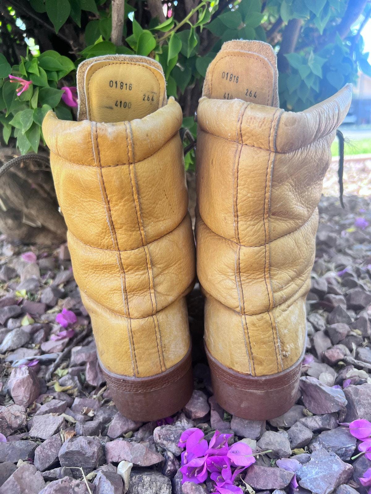 VTG Italian Hiking Boots Tan Leather Rugged Outdoor Gorpcore VTG Italian Hiking Boots Tan Leather Rugged Outdoor Gorpcore  main image 2