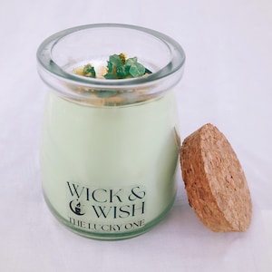 The Lucky One | Manifesting Candle – Green Aventurine Intention Candle for Abundance & Growth | Prosperity Ritual Gift | Intential Candle