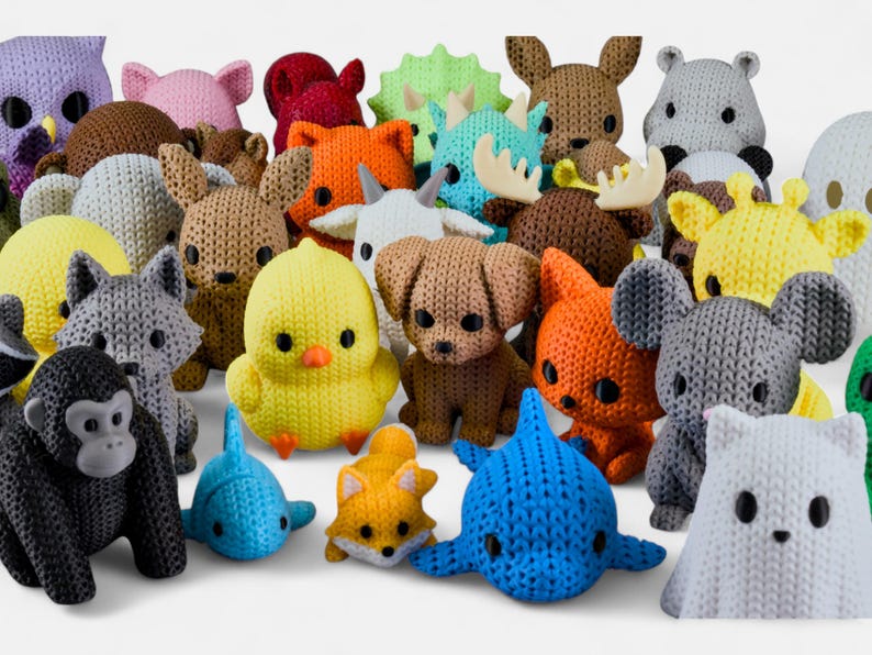 Medium Knitted Pocket Critterz | Size (1.4" - 2.8") | Individual Animals image 2