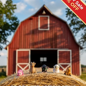 Barnyard Fidget Toys | 3D Printed Flexible Farm Animals | Cow Horse Pig Chicken Sheep | Sensory Play | 5-Piece Collection image 1