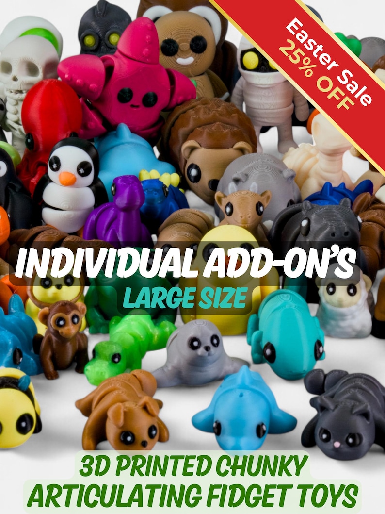 Large Chunky Articulated Critterz | Size (2.1" - 4.0) | Kawaii Collection | Pocket-Sized Cutenes image 1