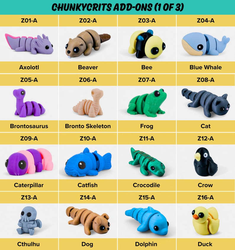 a collection of toy animals, including insects, amphibians, fish, reptiles, and birds, arranged in a grid format.