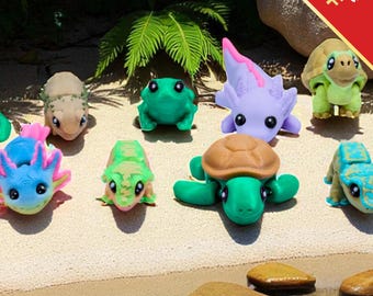 Reptile Fidget Toys | 3D Printed Snakes Lizards Turtles | Sensory Play | 11-Piece Articulated Set