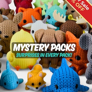 Knitted Animals Mystery Pack | Whimsical Knit-Textured Animals | Cozy 3D Printed Figurines | Decorative Pocket Pets image 1