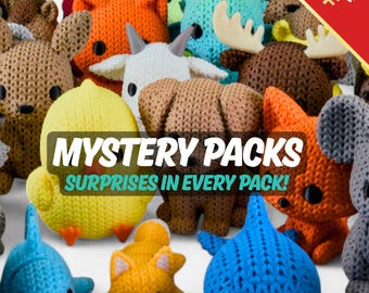 Knitted Animals Mystery Pack | Whimsical Knit-Textured Animals | Cozy 3D Printed Figurines | Decorative Pocket Pets