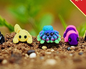 Insect and Arachnid Fidget Toys | 3D Printed Flexible Bee Caterpillar Scorpion Spiders | Articulated Creatures | Sensory Play | 5-Piece Set