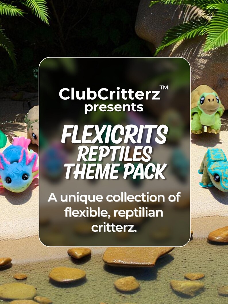 Reptile Fidget Toys | 3D Printed Snakes Lizards Turtles | Sensory Play | 11-Piece Articulated Set Bild 2