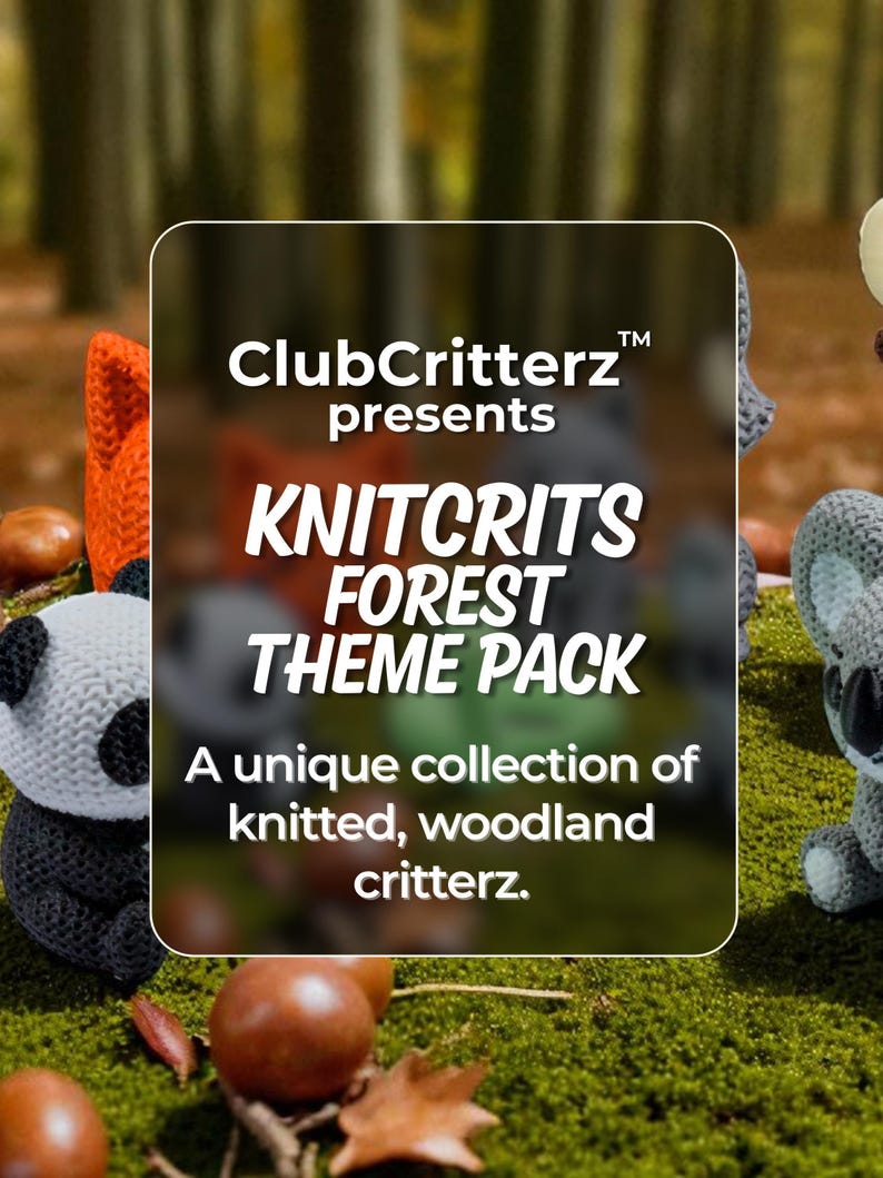 Forest Animal Fidget Toys | 3D Printed Knit-Texture Woodland Creatures | Guinea Pig Koala Moose Panda Wolf | 6-Piece Set image 2