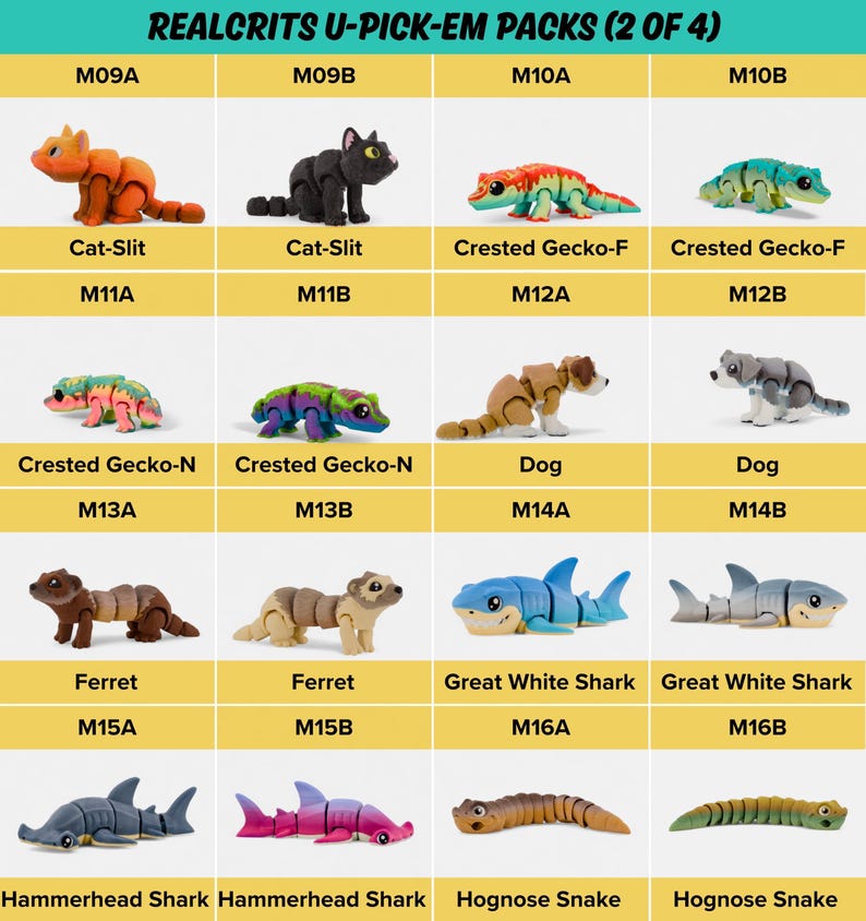 a table with different types of plastic animals