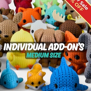 Medium Knitted Pocket Critterz | Size (1.4" - 2.8") | Individual Animals image 1