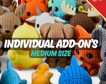 Medium Knitted Pocket Critterz | Size (1.4" - 2.8") | Individual Animals