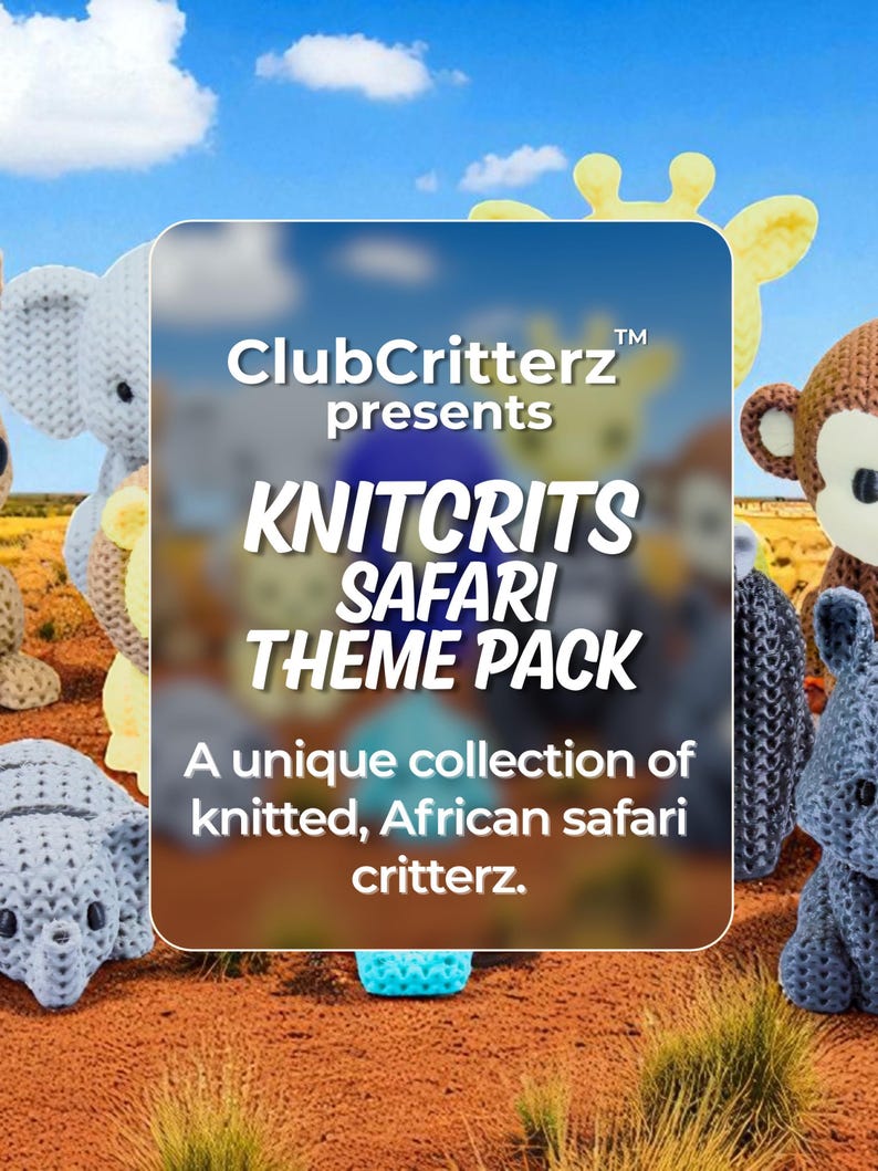 Safari Animal Fidget Toys | 3D Printed Knit-Texture Lion Elephants Croc Giraffe Hippo Rhino Monkey Gorilla | African Animals | 12-Piece Set image 2