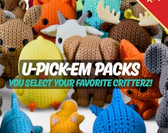 Custom Bundle Knitted Pocket Pets | Choose Your Animals | Medium (1.4" - 2.8") Size