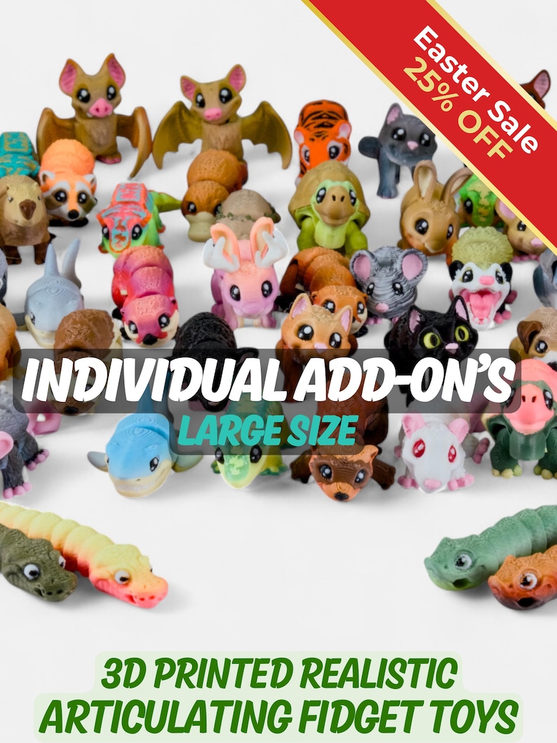 Large Realistic Lifelike Articulated Pocket Critterz | Size (2.4" - 4") | Individual Animals image 1