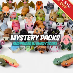 Realistic Fidget Toy Mystery Pack | Lifelike 3D Printed Animals | Surprise Bundle Pocket Pets