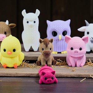 Barnyard Fidget Toys | 3D Printed Knit-Textured Farm Animals | Cow Alpaca Owl Pigs Chicken Horse Goat | Sensory Play | 8-Piece Collection image 3