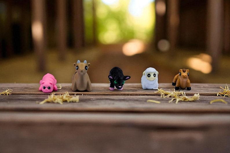 Barnyard Fidget Toys | 3D Printed Flexible Farm Animals | Cow Horse Pig Chicken Sheep | Sensory Play | 5-Piece Collection image 3